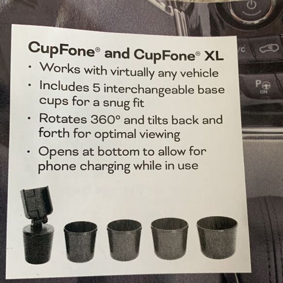 WeatherTech CupFone Two View 8ACF5TV
Universal Portable Cell Phone Holder - Picture 3 of 17